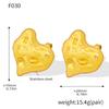 Orecchini a Bottone a Forma di Cuore con Strass Qiong Yao - Accessori in Acciaio Inossidabile Placcato Oro 18K