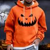 Men's Halloween Hoodie Funny Pumpkin Face Hoodie Scary Long Sleeve Top