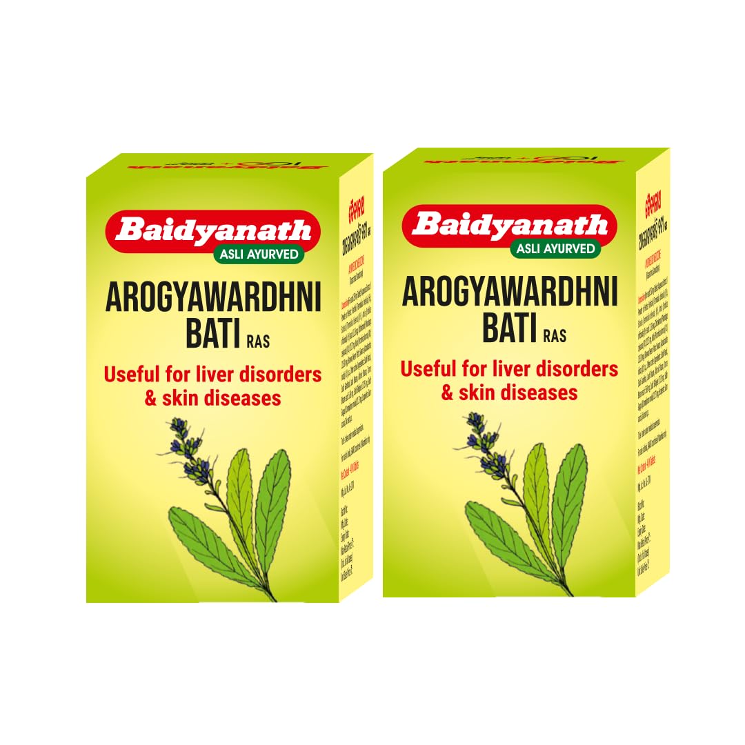 

Baidyanath Arogyawardhni Bati 40 Tablets x Pack of 2 Ayurvedic Liver Skin Tonic Herbal Detox Pitta Balance