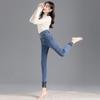 GMXIA High-waisted Fleece Jeans, Women's Autumn and Winter Skinny Jeans, Straight-leg Tight, Thickened and Slimming Pencil Pants