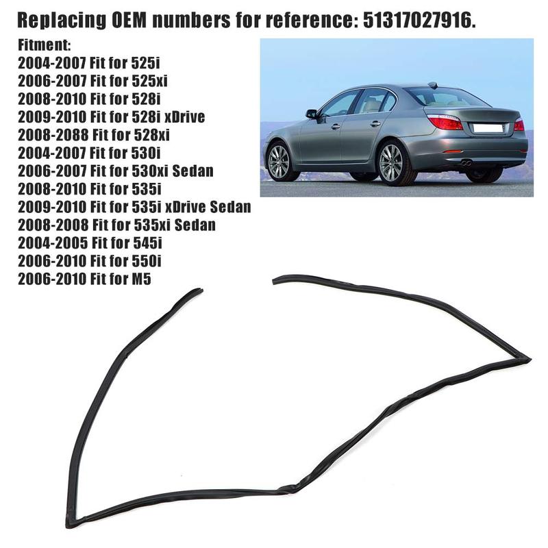 Per BMW E60 Serie 5 525i 530i 528i 2004-2010 51317027916 Guarnizione in Gomma Striscia di Finitura Superiore Parabrezza Superiore Cofano Posteriore Auto E60
