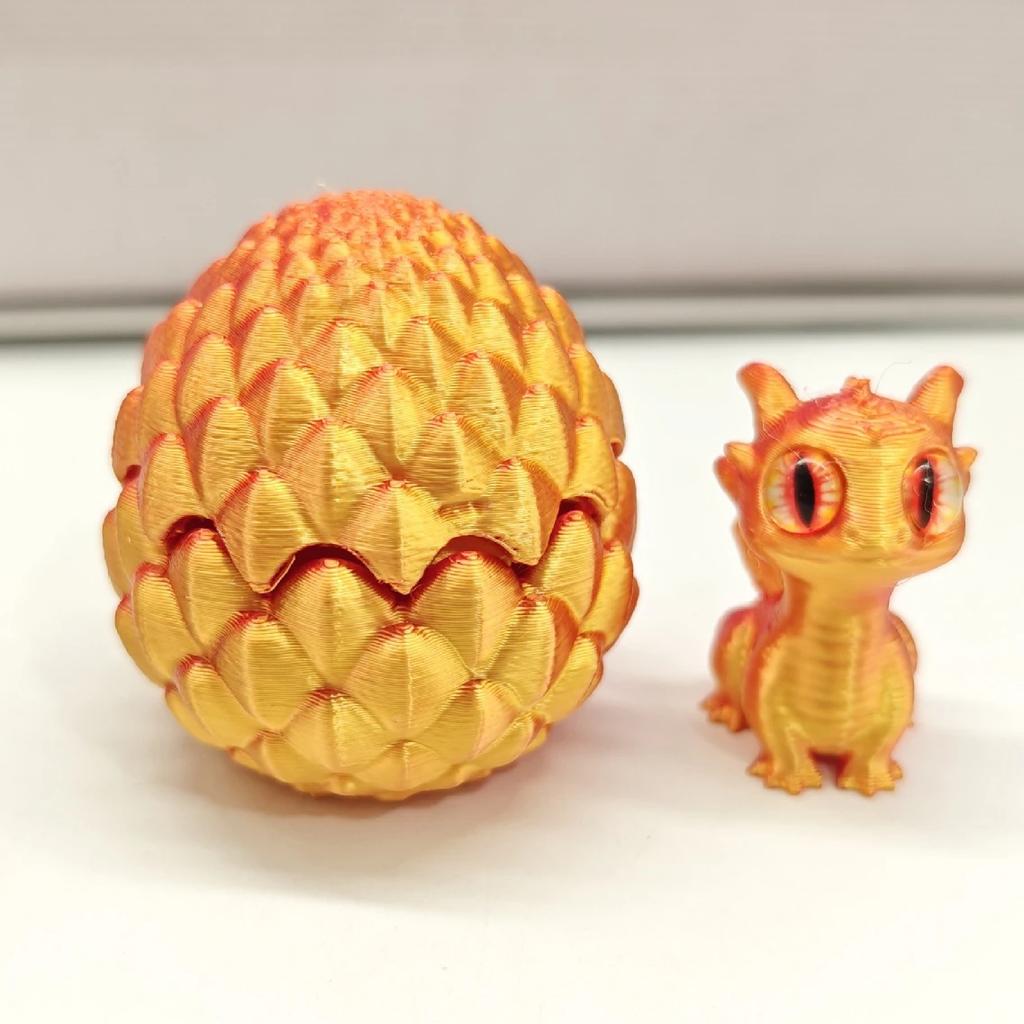 3D Printed Mini Crystal Small Dragon Egg Set (Random Eyes) Gradient Color Toy Desktop Ornament Children's Gift Home Decor