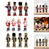 4Pcs Christmas Nutcracker Ornaments Collectibles Arts Crafts Christmas Decoration Nutcracker Figurines for Office Shelf Festival