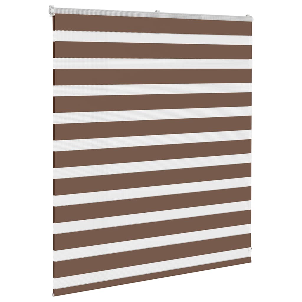 Double Roller Blind Brown 125x100 cm Fabric Width 120.9 cm Polyester