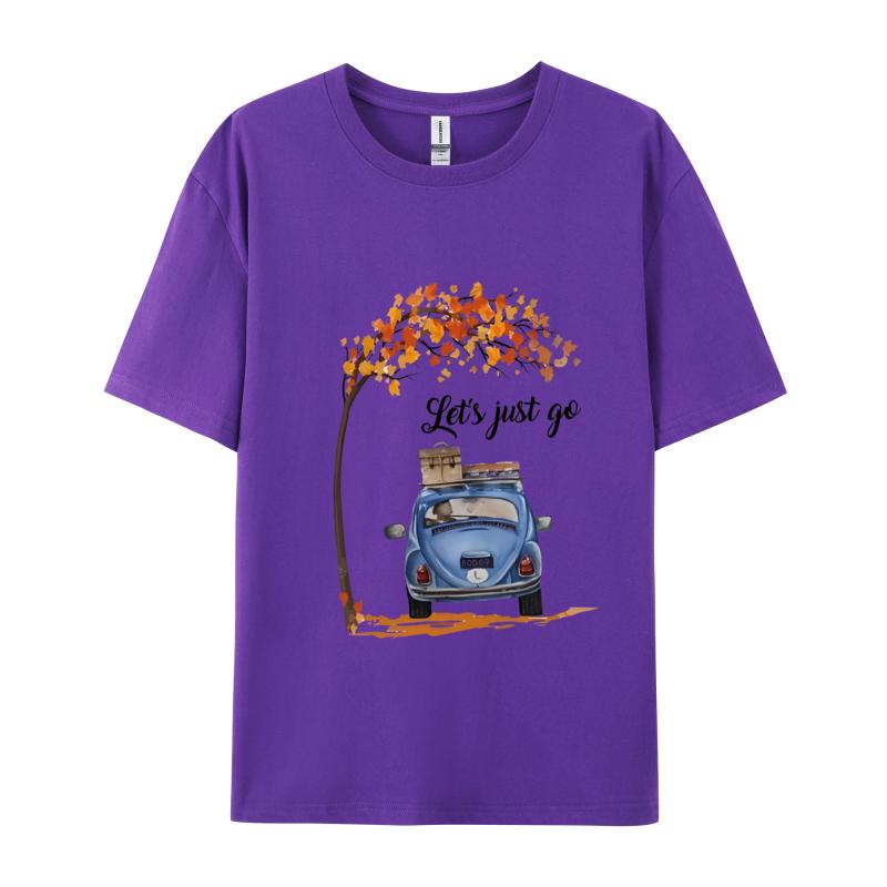 Travel Tshirt Letsjust Go Oneck Top Tshirts Thanksgiving Day Tees Short Sleeve For Unisex Discount Cotton