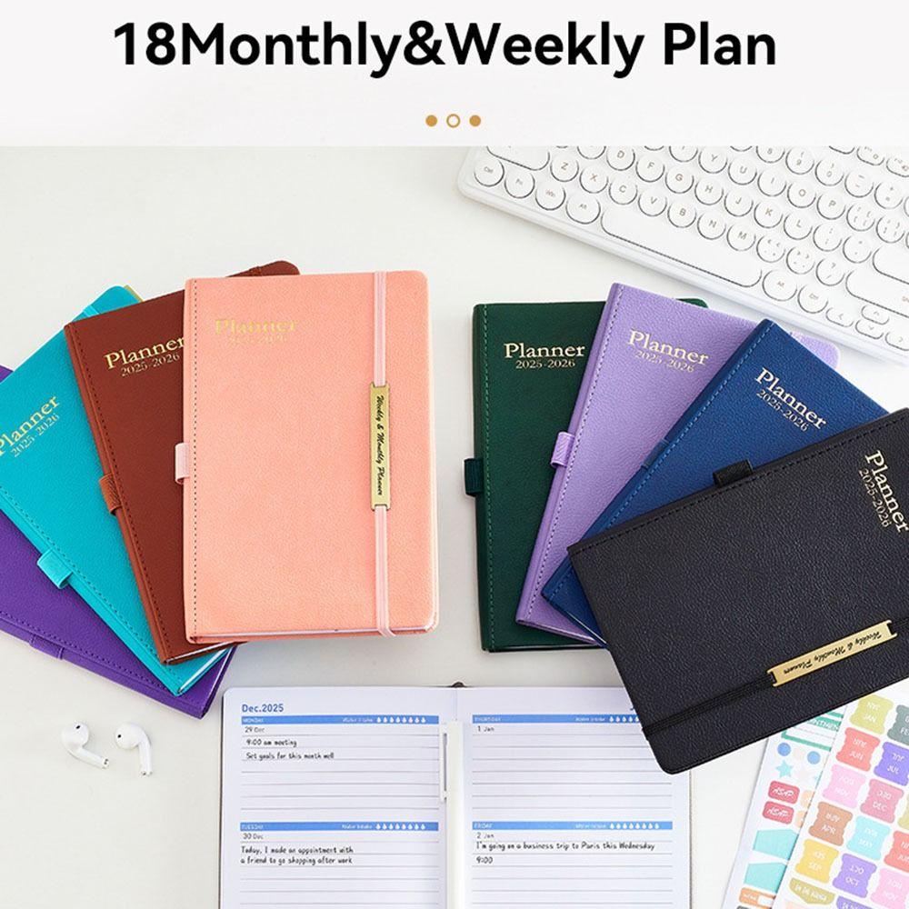 Efficient Hardcover Calendar A5 Size Agenda Notebook Convenient Weekly & Monthly Planner  Office