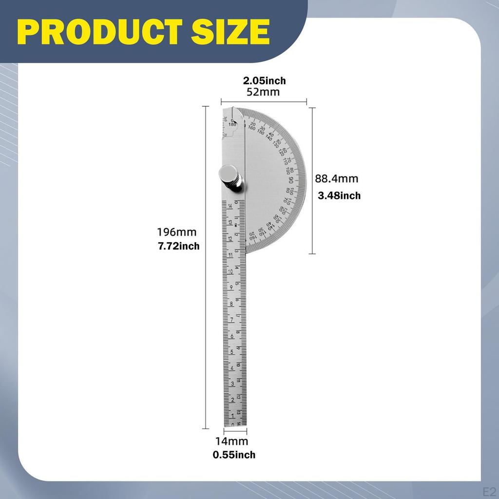 Angle Adjustable Portable Gauge Stainless Steel Ruler for DIY Machinist Carpenters