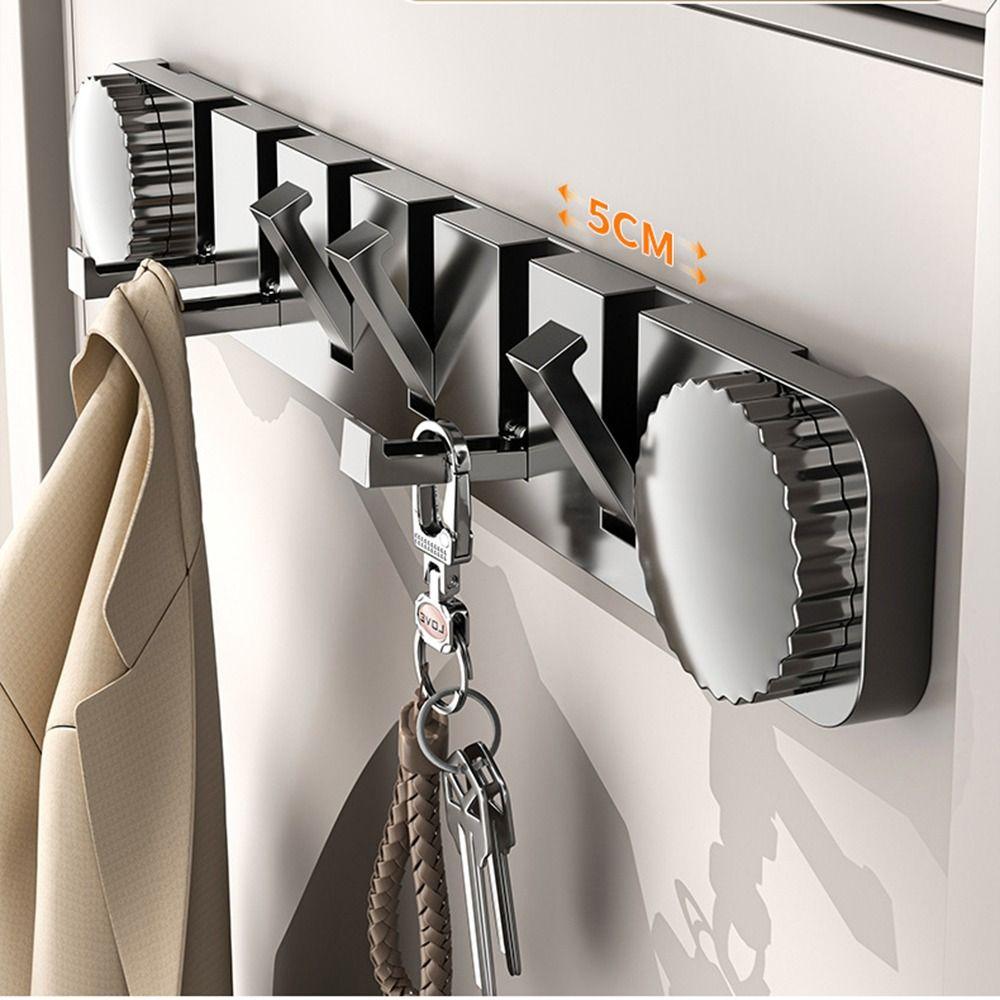 Space-Saving Suction Cup Door Hook Strong Vacuum Suction Easy Install Folding Coat Rack Reusable 6 Hooks