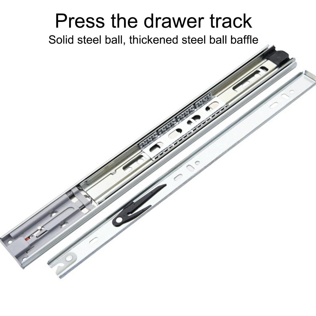 10"-22" Full Extension Drawer Slides Rail Heavy Duty Soft Close Ball Bearing Track 3-Section Furniture Sliders