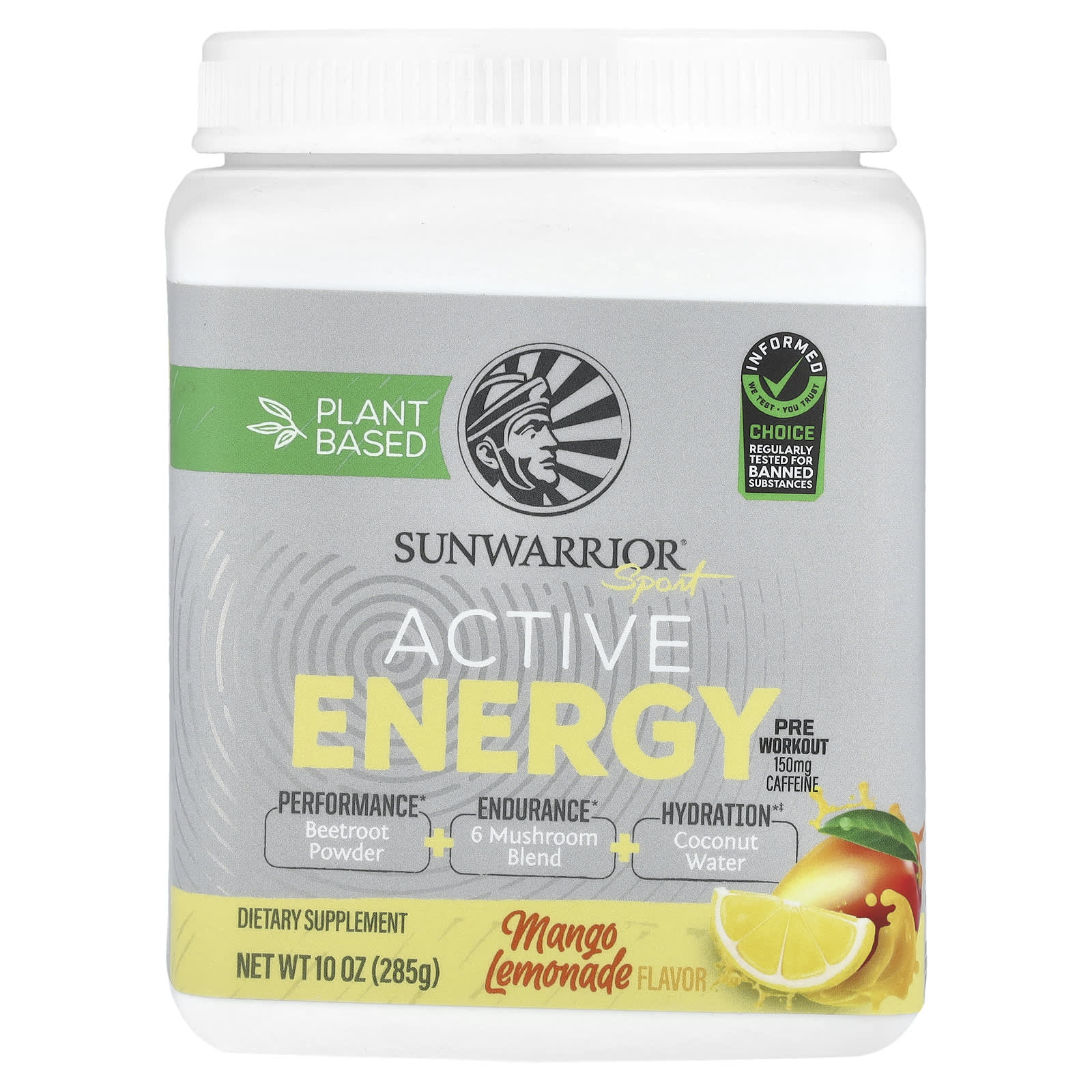 

Sports, Active Energy Pre-Workout Supplement, Mango Lemonade, 285G(10Oz)