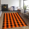Modern Home Orange Checked Carpet Minimalism Absorbent Non-Slip Floor Mat Living Room Bedroom Doorway Dining Room Decor Rug