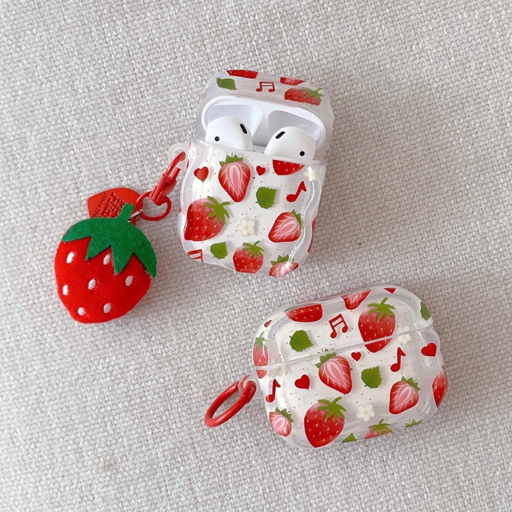 Full screen music note strawberry for AirPods 1 protective case apple 1/1 generation AirPods pro1 earphone case female