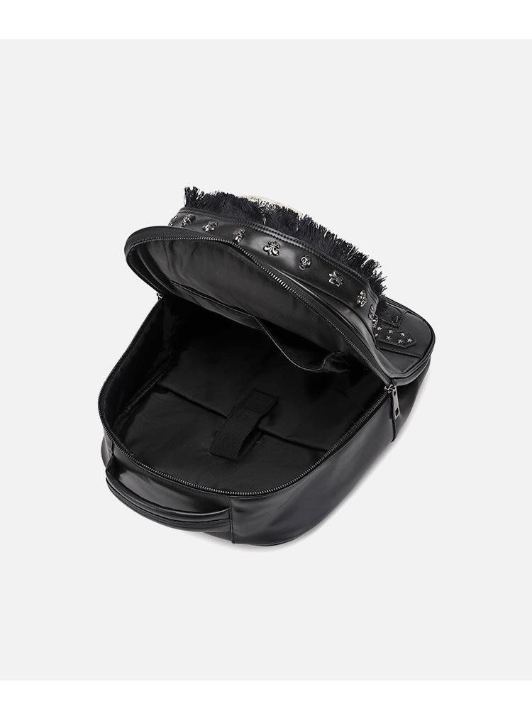 Skull 3D Stereo PU Double Shoulder Backpack for Men and Women