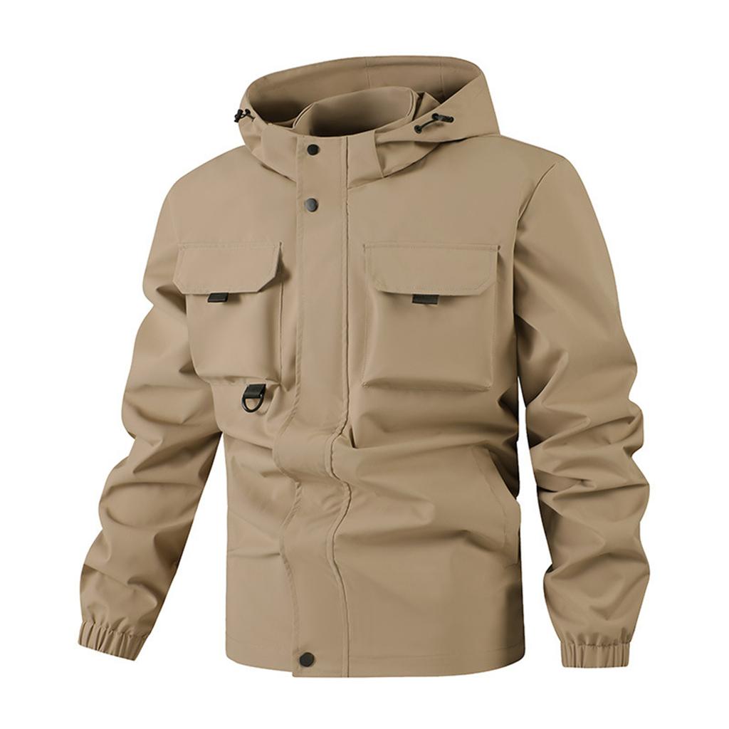 Herren Locker Jacke Modische Kapuzenjacke mit mehreren Taschen