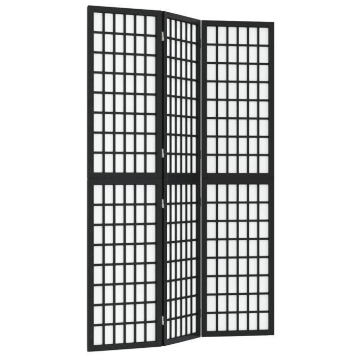 VidaXL Cloison de séparation pliable 3 panneaux 120x170 cm Noir 352079