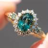 Niche designer models, light luxury Internet celebrity ins floral oval ring, fashionable women's ring trinkets