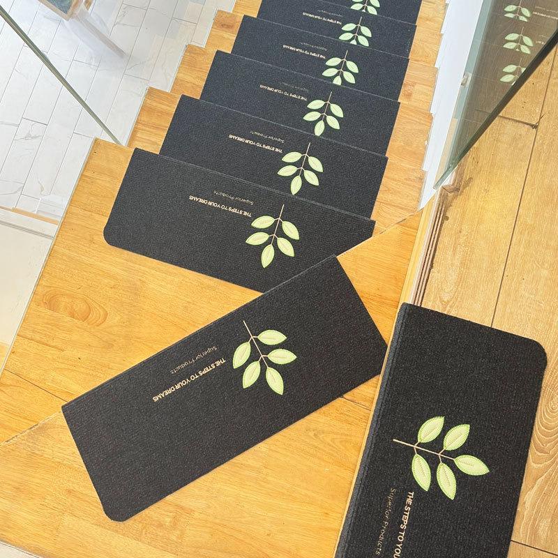 Luminous Self-Adhesive Stair Tread Mats - Splicable, Glue-Free, Solid Wood Protection Carpets