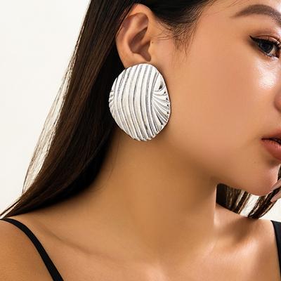 Fashion Jewellery Gift Shell Ocean Chunky Earring Trendy 2024 Gold Silver Color Exaggerated Large Piercing Earrings Geometric