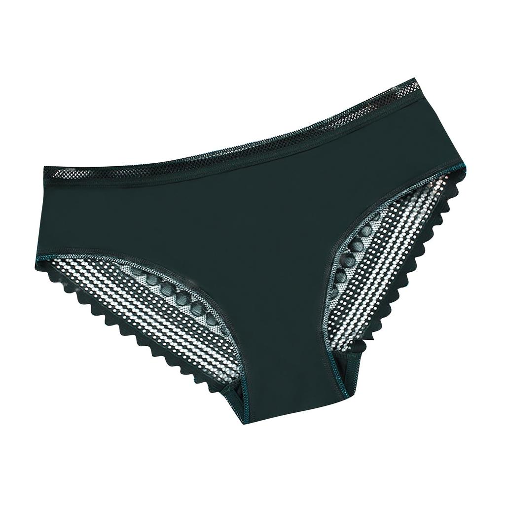 Women's Sexy Color Ice Silk Seamless Large Size Sexy Lace Lace Panties
