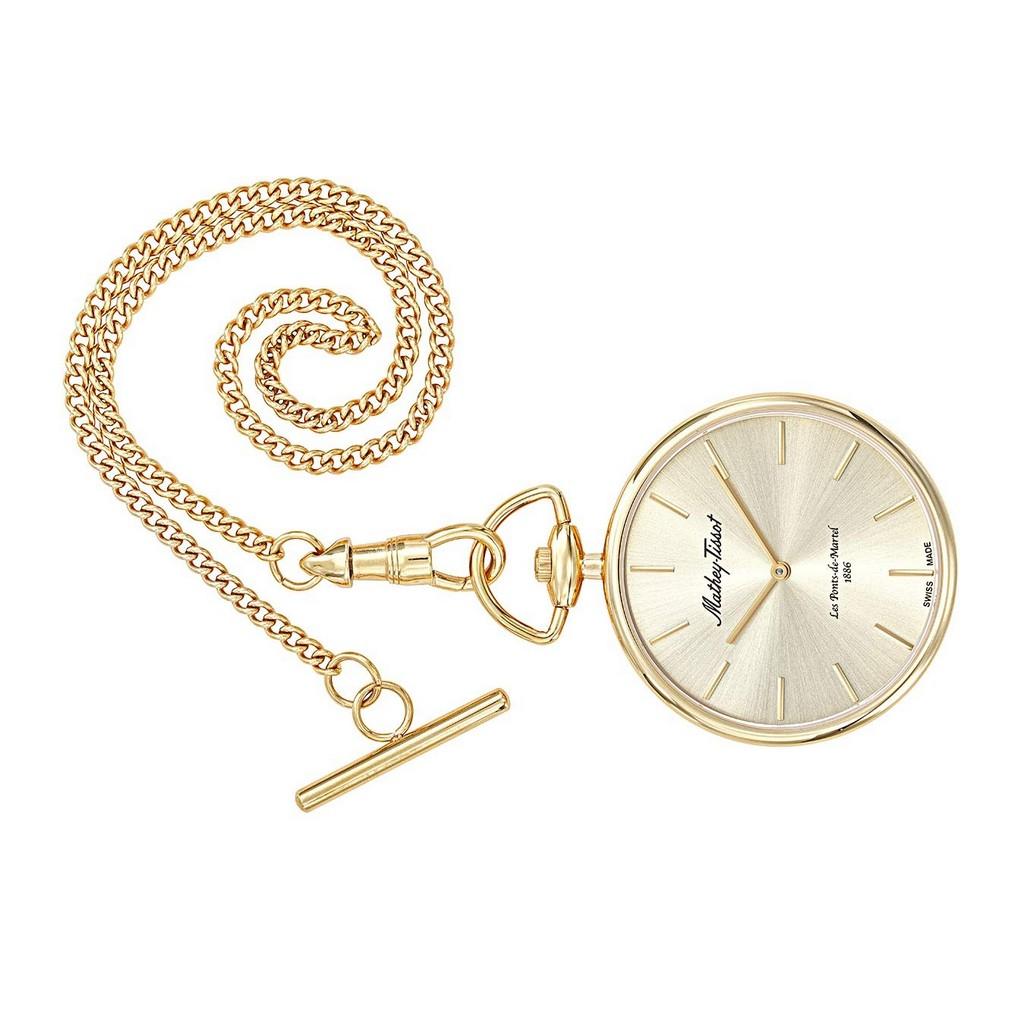 Mathey-Tissot Gold Tone Stainless Steel Champagne Dial Quartz P1PDI Unisex Pocket Watch