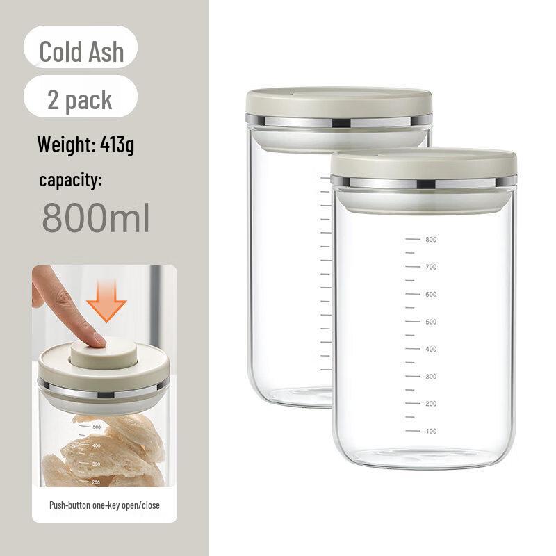 Press-Type Glass Storage Jar