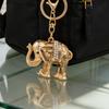 Keychain Pendant 3D Cartoon Elephant Design Sparkling Rhinestones Inlaid Key Chain with Lobster Clasp Key Ring Bags Accessories
