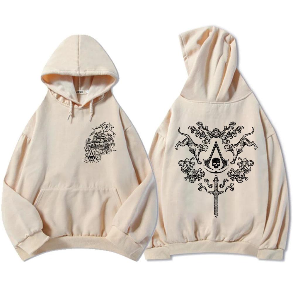 Assassin's Creed Black Flag Resynced Game Hoodies Unisex Streetwear Long Sleeve Hooded Sweatshirts Graphic Tops