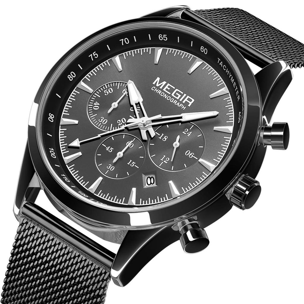 MEGIR Luxury Business Watches for Men Waterproof Men's Casual Quartz Wristwatch Chronograph Date Clock 24-hour Relogio Masculino 2153