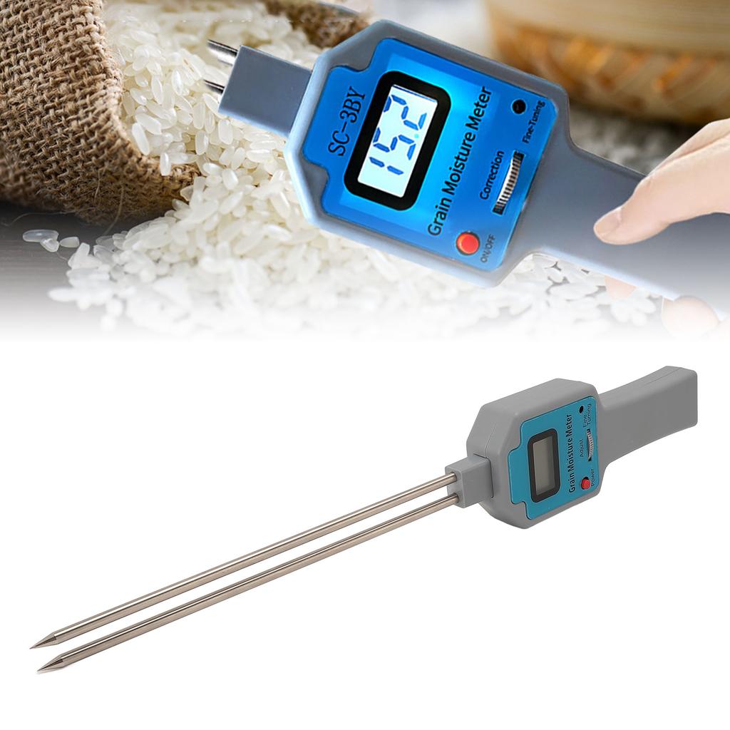 Grain Humidity Meter Accurate LCD Backlit Display Portable Grain Water Content Analyzer for Beans Ri