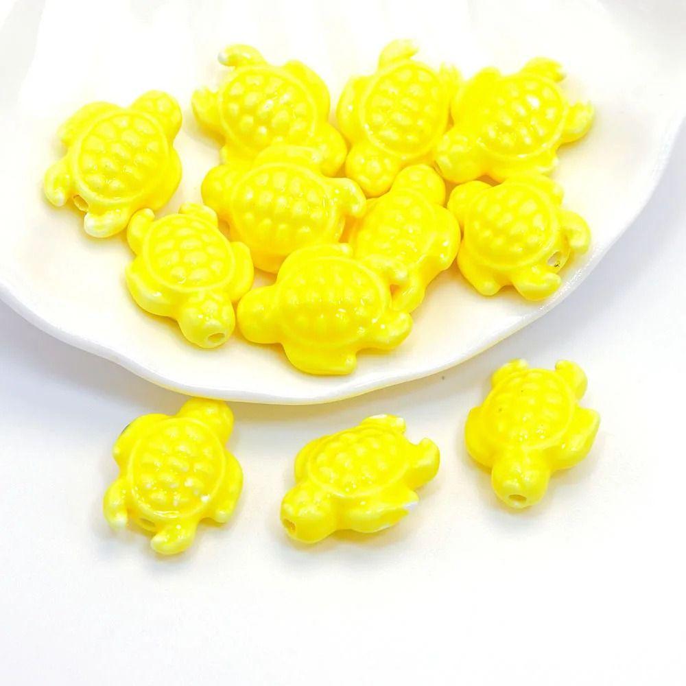 10pcs Handmade Craft Sea Turtle Bead Ceramic Jewelry Making Material  Women