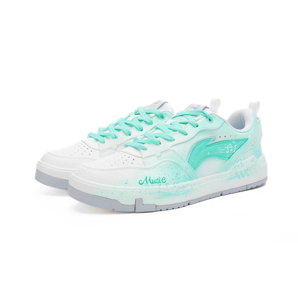 Li Ning Original Era Synthetic Leather Slip Resistant Abrasion Resistant Low top Skateboard Shoes Men's White AGCU337-3(Team240-)