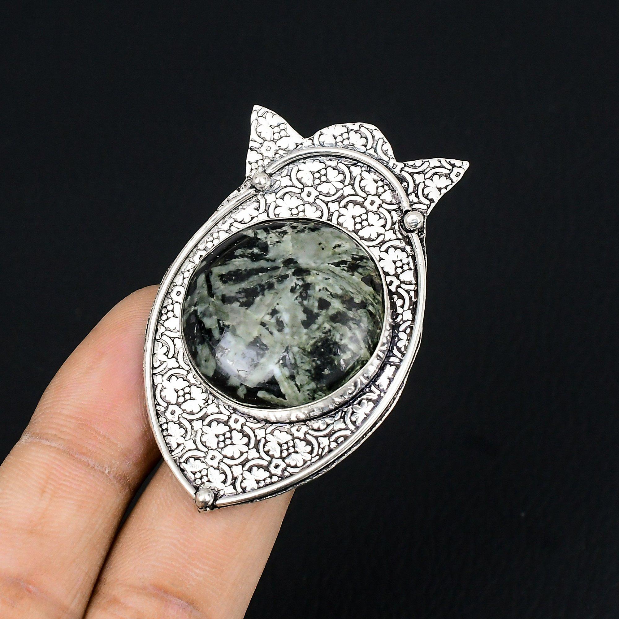 Gift For Her 925 Silver Natural Star Galaxy Jasper Multi Stone Ring Size 6.5 6.5