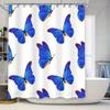 Blue Butterfly Shower Curtain Waterproof Washable Bathroom Decor Home Decoration Blue Butterflies