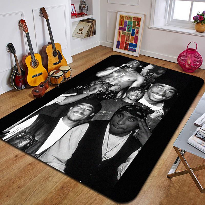Kober s potiskem T-Tupac módní podložka na jógu dekorativní koberec do ložnice dekorativní podlahová rohožka do obývacího pokoje koupelny narozeninový dárek