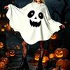 Single Piece Ghostly Costume for Halloween Party Wear, White Hooded Capes Outfit for Teens Adults Costume D0UB
