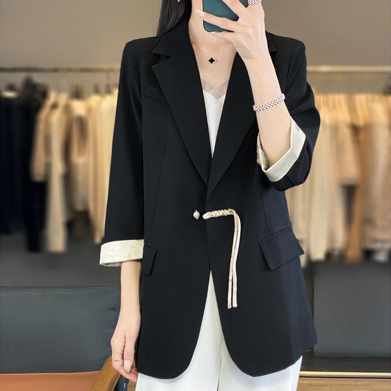 

Женский блейзер Весна и Осень Новый Темперамент Повседневный Пуговица Маленький Костюм Топ XXL