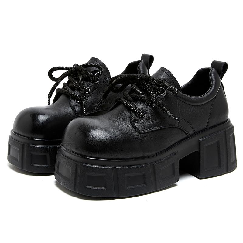 Fashion GKTINOO Handmade Women's Platform Shoes For Women Genuine Leather Footwear Woman Vintage Soft Comfort Wedges Breathable Pumps