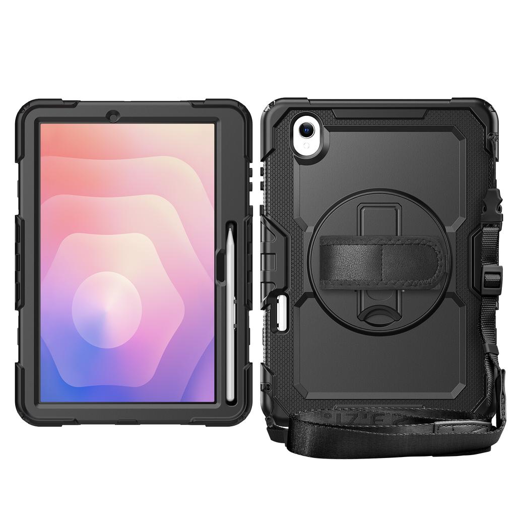 Hybrid Armor Stand Case for Samsung Galaxy Tab S11 2025 11.0 Inch SM-X730 SM-X736 SM-X736B with Screen Protector Rotating Cover