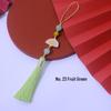 Ancient Style White Tassel Fan Pendant for Hanfu/Qipao Lapel or Phone
