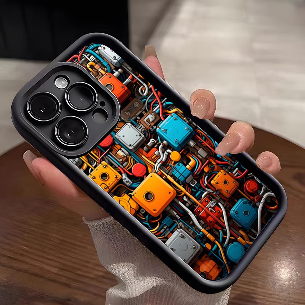 Creative Circuit Board Pattern Phone Case For IPhone 17 Pro Max 15 Pro 16 14 Plus 12 13 Mini 11 Pro Shockproof Soft Cover
