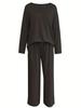 2025 Spring Ice Silk Stretch Pajama Set - Women's Loose Long Sleeve Top & Pants