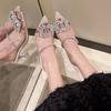 Womens Summer Transparent Water Crystal Sandals With High Heels For Fashionable Outings