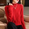 Half-high Neck Hollow Large Wavy Cardigan for Women In Autumn and Winter Loose and Versatile Knitted Base Shirt Skin-friendly Long-sleeved Sweater