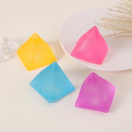 Anxiety Relief Cube Squeeze Toy Frosted Cone Sensory Stress Toy Soft Stretchy Geometry Pinch Toy Home Office Relaxation Tool