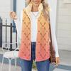 Gilet Cardigan Cappotto Caldo Moda Donna Stampa Retrò in Pile