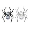 Exquisite Animal Brooch Including Rhinestones and Pearls Accent Lapel Pin for Unisex Wear Halloween Party Decoration