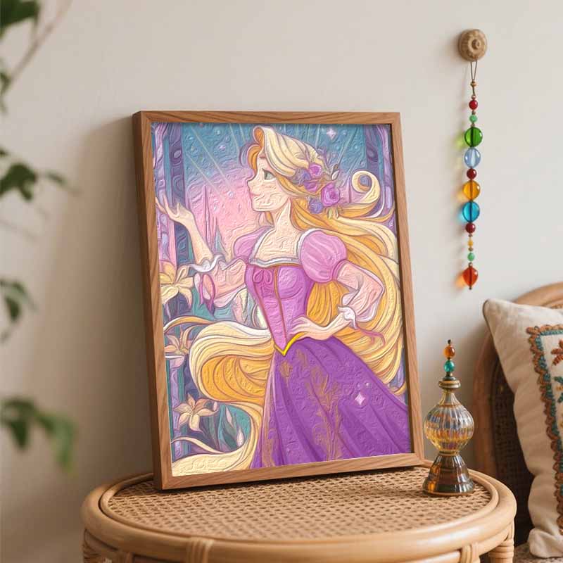 Disney Oil Painting Art Painting Set Rapunzel Home Wall Decor Handmade Gift for Fans Collection