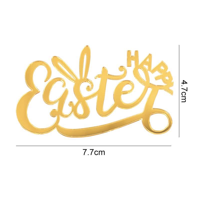 5 Stück Gold Acryl Osterkuchen Dekoration Niedlicher Hase Eier Cupcake Topper Frohe Ostern Party Dessert Dekoration Kinder Gastgeschenke