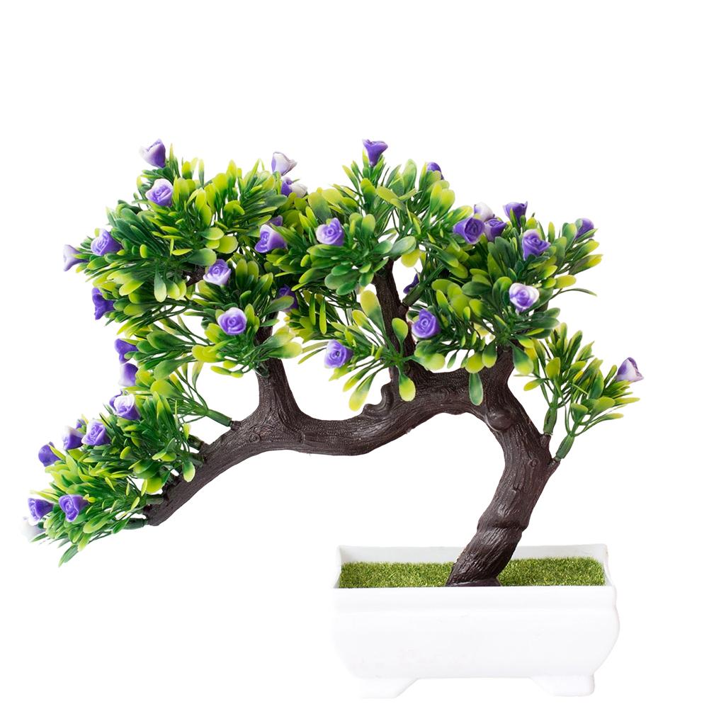 Пластиковый Фиолетовый Имитация Цветочного Горшка Имитация Горшка для Растений Современный Стиль Бонсай Домашний Офис Декор Зеленый Пасторальный Бонсай Расслабление синий