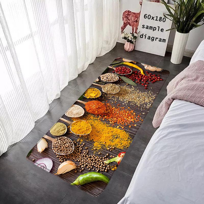 Food Condiment Kitchen Balcony Decor Doormat For Mom Coffee Bean Flannel Floor Mat Indoor Foot Rug Bedside Mats Corridor Carpet